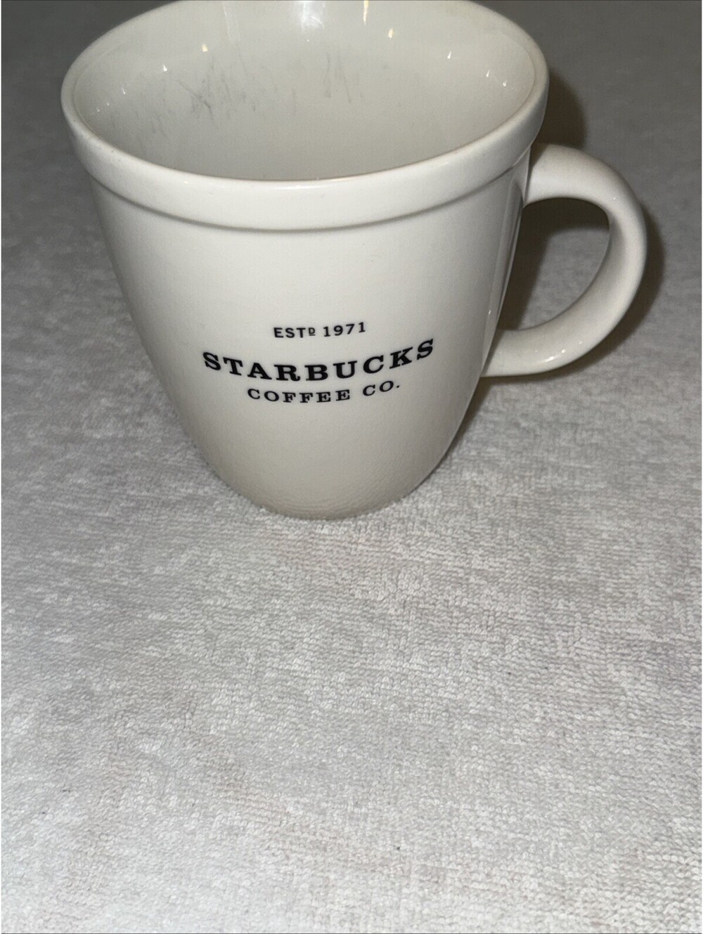 Vintage 2001 Starbucks Coffee Co. Est 1971 - 16 oz Barista Mug White Ceramic